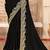 Black sequin zari embroidered siroski stone work two tone silk saree sari
