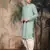 Green cotton chikankari kurta pajama for mens