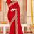 Red sequin zari embroidered siroski stone work two tone silk saree sari