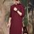 Maroon cotton chikankari kurta pajama for mens