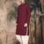Maroon cotton chikankari kurta pajama for mens