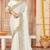 White sequin zari embroidered siroski stone work two tone silk saree sari