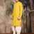 Mustard cotton chikankari kurta pajama for mens