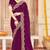 Wine sequin zari embroidered siroski stone work two tone silk saree sari
