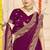 Wine sequin zari embroidered siroski stone work two tone silk saree sari