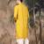 Mustard cotton chikankari kurta pajama for mens