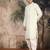 Off white cotton chikankari kurta pajama for mens