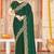 Green sequin zari embroidered siroski stone work two tone silk saree sari