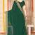 Green sequin zari embroidered siroski stone work two tone silk saree sari