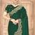Green sequin zari embroidered siroski stone work two tone silk saree sari