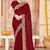 Maroon sequin zari embroidered siroski stone work two tone silk saree sari