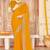 Mustard sequin zari embroidered siroski stone work two tone silk saree sari