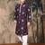 Purple silk blend emblisment kurta pajama for mens
