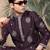 Purple silk blend emblisment kurta pajama for mens