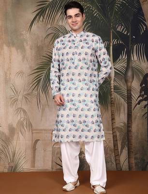 Multicolor cotton printed kurta pajama for mens 1