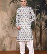 Multicolor cotton printed kurta pajama for mens