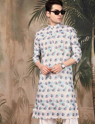Multicolor cotton printed kurta pajama for mens 3