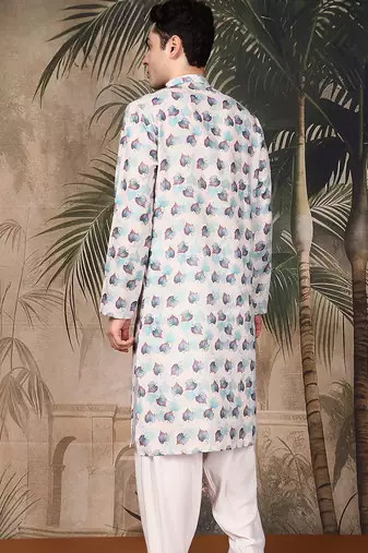 Multicolor cotton printed kurta pajama for mens