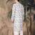 Sky blue cotton printed kurta pajama for mens