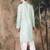 Green cotton printed kurta pajama for mens