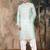 Green cotton printed kurta pajama for mens