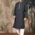 Charcoal rayon sequins kurta pajama for mens