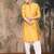 Mustard rayon sequins kurta pajama for mens