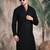Black cotton sequins kurta pajama for mens