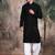 Black cotton sequins kurta pajama for mens