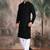 Black cotton sequins kurta pajama for mens