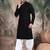 Black cotton sequins kurta pajama for mens