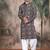 Beige cotton sequins kurta pajama for mens