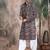 Beige cotton sequins kurta pajama for mens