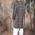 Beige cotton sequins kurta pajama for mens