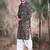 Beige cotton sequins kurta pajama for mens