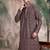 Brown cotton sequins kurta pajama for mens