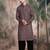 Brown cotton sequins kurta pajama for mens