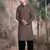 Brown cotton sequins kurta pajama for mens