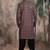 Brown cotton sequins kurta pajama for mens