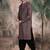 Brown cotton sequins kurta pajama for mens