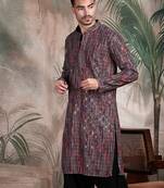 multicolor cotton sequins kurta pajama for mens