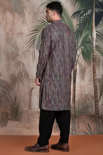 multicolor cotton sequins kurta pajama for mens