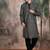 Black cotton sequins kurta pajama for mens