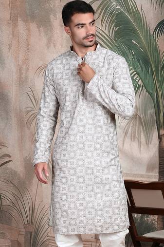 Mauve rayon sequins kurta pajama for mens