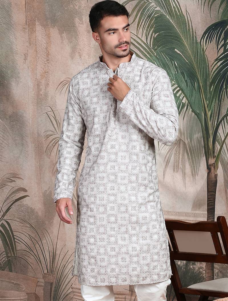 Mauve rayon sequins kurta pajama for mens