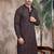 Brown cotton sequins kurta pajama for mens