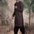 Brown cotton sequins kurta pajama for mens