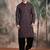 Brown cotton sequins kurta pajama for mens