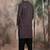 Brown cotton sequins kurta pajama for mens