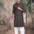 Deep beige cotton sequins kurta pajama for mens
